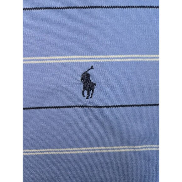 Polo Ralph Lauren Mens Striped Cotton Polo Shirt Size Large Blue - Picture 6 of 7